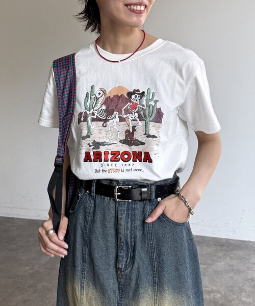 CPCM（シーピーシーエム）の「スーベニアTシャツ（Tシャツ/カットソー・レディース・グレー/チャコールグレー/ホワイト/ネイビー・FREE）」の22枚目の写真