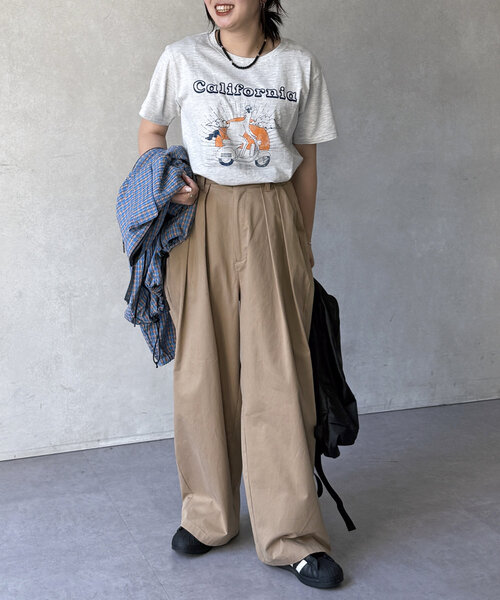 CPCM（シーピーシーエム）の「スーベニアTシャツ（Tシャツ/カットソー・レディース・グレー/チャコールグレー/ホワイト/ネイビー・FREE）」の5枚目の写真