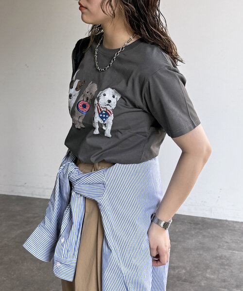 CPCM（シーピーシーエム）の「スーベニアTシャツ（Tシャツ/カットソー・レディース・グレー/チャコールグレー/ホワイト/ネイビー・FREE）」の8枚目の写真