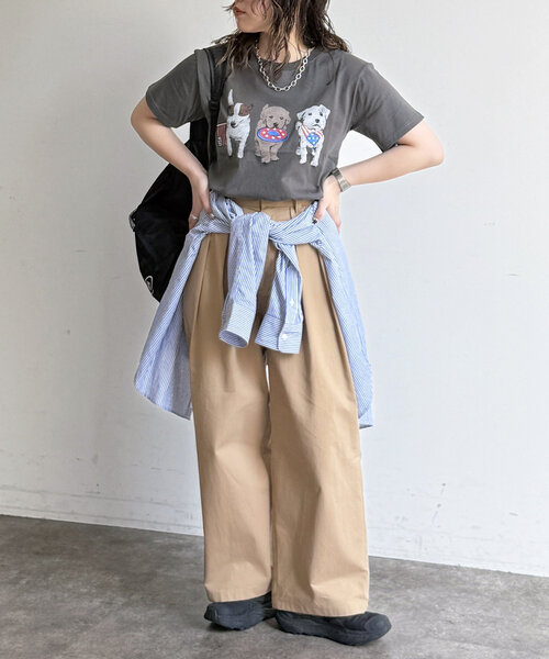 CPCM（シーピーシーエム）の「スーベニアTシャツ（Tシャツ/カットソー・レディース・グレー/チャコールグレー/ホワイト/ネイビー・FREE）」の11枚目の写真