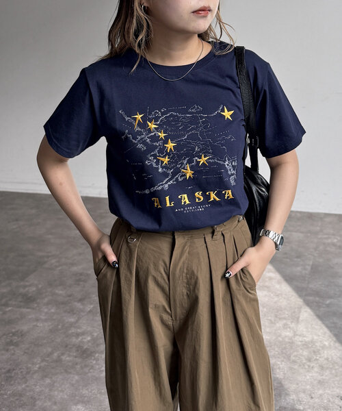 CPCM（シーピーシーエム）の「スーベニアTシャツ（Tシャツ/カットソー・レディース・グレー/チャコールグレー/ホワイト/ネイビー・FREE）」の14枚目の写真