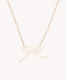 パールリボンネックレス