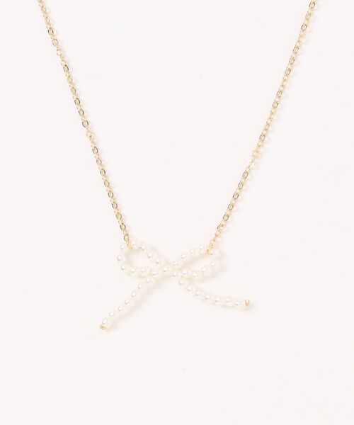 GGD SELECT(ジージーディー セレクト)の「パールリボンネックレス(ネックレス・レディース・ゴールド・FREE)」の1枚目の写真