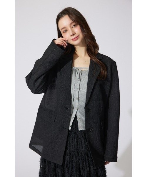 rienda（リエンダ）の「シングルテーラードライトジャケット（テーラードジャケット・レディース・アイボリー/ブラック・FREE）」の10枚目の写真