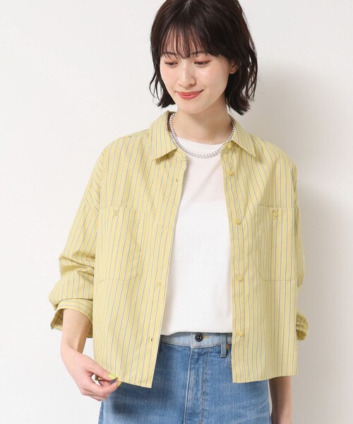 Dessin(デッサン)の「【洗える・4サイズ展開】ポケット付きクロップド丈シャツ(XS~L)(シャツ/ブラウス・レディース・アイボリー系2/スモーキーグリーン系3/こしょう色系3・00/01/02/03)」の3枚目の写真