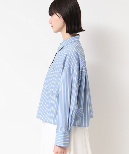 Dessin(デッサン)の「【洗える・4サイズ展開】ポケット付きクロップド丈シャツ(XS~L)(シャツ/ブラウス・レディース・アイボリー系2/スモーキーグリーン系3/こしょう色系3・00/01/02/03)」の5枚目の写真