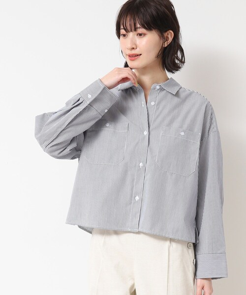Dessin(デッサン)の「【洗える・4サイズ展開】ポケット付きクロップド丈シャツ(XS~L)(シャツ/ブラウス・レディース・アイボリー系2/スモーキーグリーン系3/こしょう色系3・00/01/02/03)」の12枚目の写真