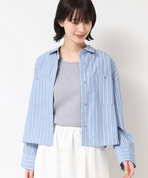 Dessin(デッサン)の「【洗える・4サイズ展開】ポケット付きクロップド丈シャツ(XS~L)(シャツ/ブラウス・レディース・アイボリー系2/スモーキーグリーン系3/こしょう色系3・00/01/02/03)」の16枚目の写真