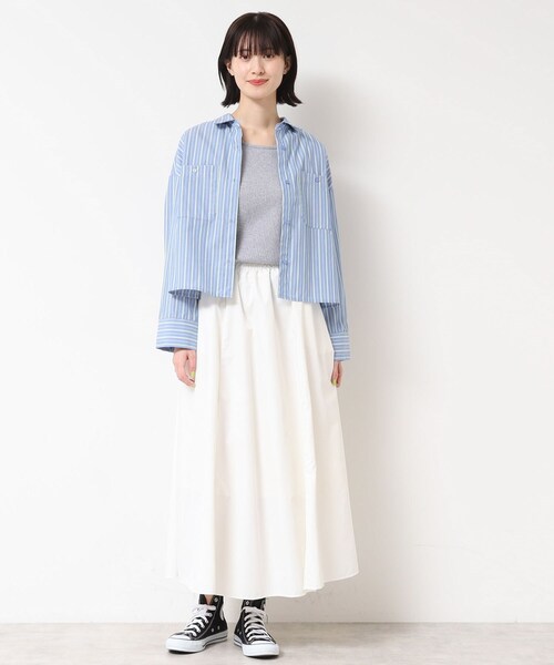 Dessin(デッサン)の「【洗える・4サイズ展開】ポケット付きクロップド丈シャツ(XS~L)(シャツ/ブラウス・レディース・アイボリー系2/スモーキーグリーン系3/こしょう色系3・00/01/02/03)」の17枚目の写真