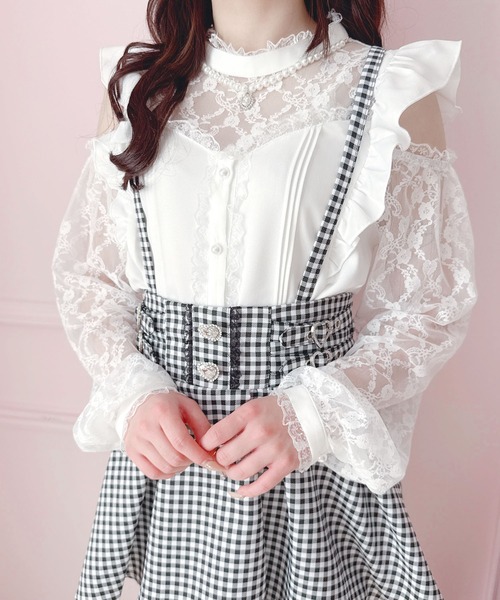 新品・タグ付き 24年♡ルネ リボン付きブラウス パール レース 定価6万円 M 新品・タグ付き 24年♡ルネ リボン付きブラウス パール レース