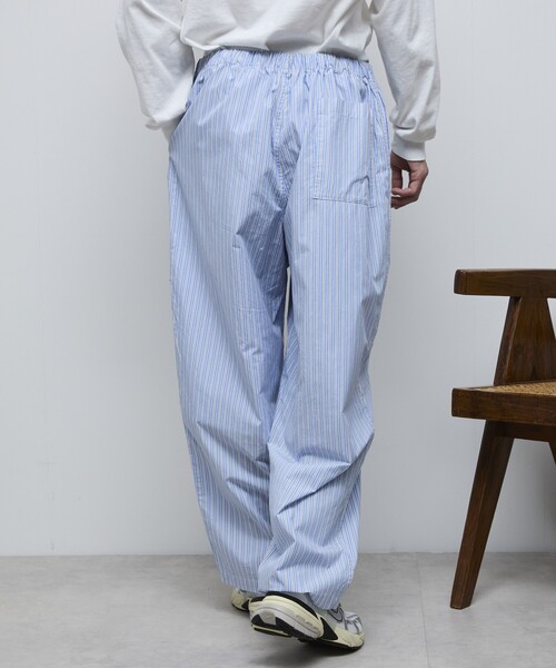 Firsthand（ファーストハンド）の「MA Firsthand/マ ファーストハンド BASICロゴ刺繍ストライプイージーパンツ（その他パンツ・メンズ・サックスブルー/ホワイト・L/M/LARGE/MEDIUM）」の7枚目の写真