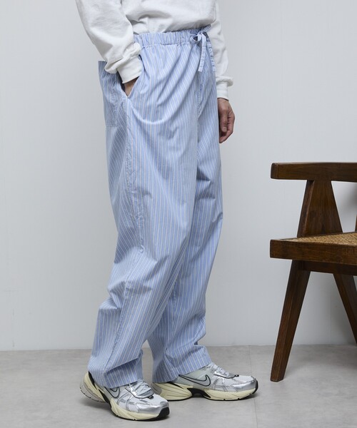 Firsthand（ファーストハンド）の「MA Firsthand/マ ファーストハンド BASICロゴ刺繍ストライプイージーパンツ（その他パンツ・メンズ・サックスブルー/ホワイト・L/M/LARGE/MEDIUM）」の10枚目の写真