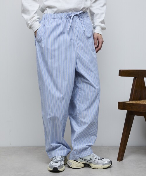 Firsthand（ファーストハンド）の「MA Firsthand/マ ファーストハンド BASICロゴ刺繍ストライプイージーパンツ（その他パンツ・メンズ・サックスブルー/ホワイト・L/M/LARGE/MEDIUM）」の11枚目の写真