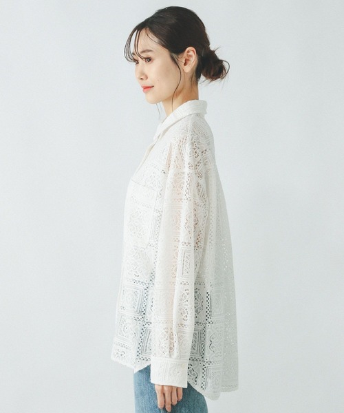 セール】レースシャツ長袖/319818（シャツ/ブラウス）｜GLOBAL WORK