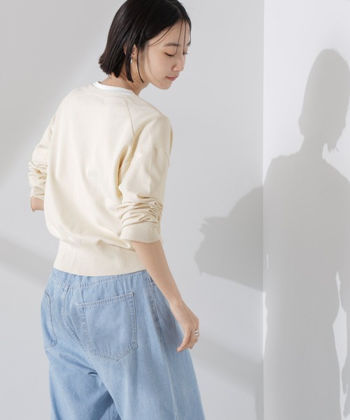 NANO universe（ナノユニバース）の「洗濯機洗い可UVカット接触冷感justVネックカーディガン（カーディガン/ボレロ・レディース・ブラック/アイボリー/グリーン・FREE）」の8枚目の写真