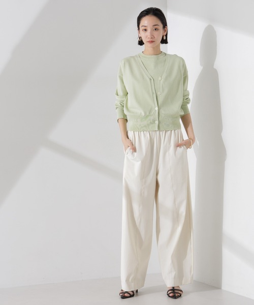 NANO universe（ナノユニバース）の「洗濯機洗い可UVカット接触冷感justVネックカーディガン（カーディガン/ボレロ・レディース・ブラック/アイボリー/グリーン・FREE）」の20枚目の写真