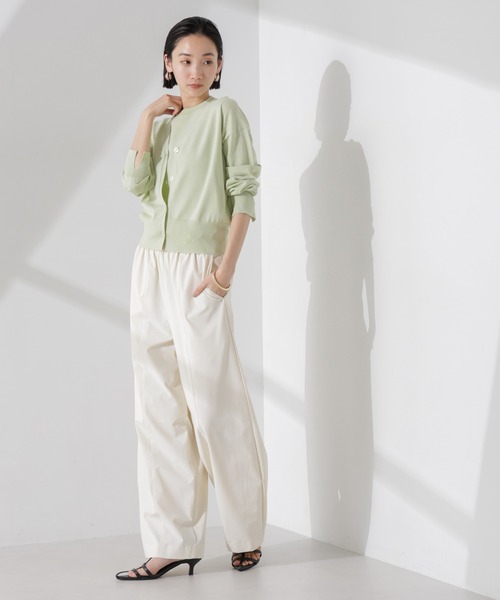 NANO universe（ナノユニバース）の「洗濯機洗い可UVカット接触冷感justVネックカーディガン（カーディガン/ボレロ・レディース・ブラック/アイボリー/グリーン・FREE）」の19枚目の写真