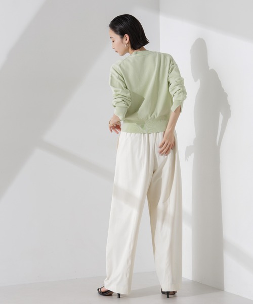 NANO universe（ナノユニバース）の「洗濯機洗い可UVカット接触冷感justVネックカーディガン（カーディガン/ボレロ・レディース・ブラック/アイボリー/グリーン・FREE）」の18枚目の写真