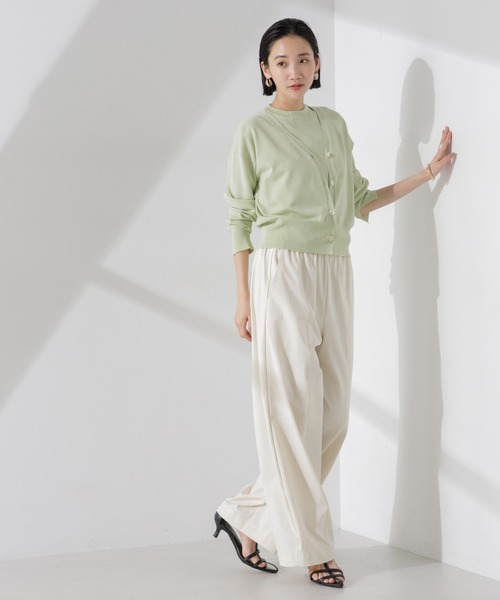 NANO universe（ナノユニバース）の「洗濯機洗い可UVカット接触冷感justVネックカーディガン（カーディガン/ボレロ・レディース・ブラック/アイボリー/グリーン・FREE）」の17枚目の写真