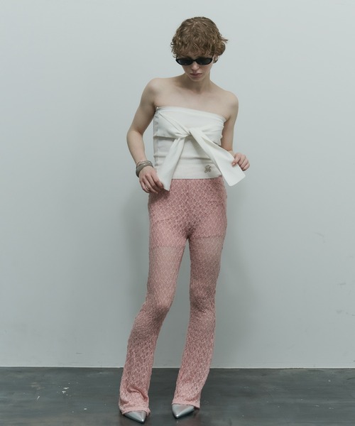 uyu.（ウユ）の「フロントリボンオフショルビスチェ【uyu./ウユ】（チューブトップ・レディース・アイボリー/グレー・FREE）」の13枚目の写真