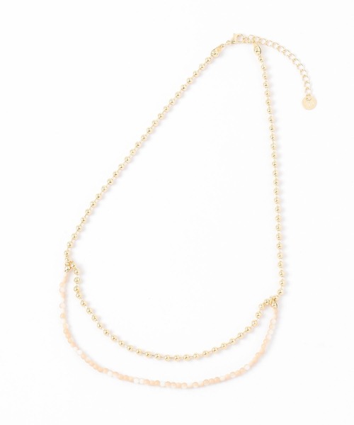 niko and...（ニコアンド）の「2連風ボールチェーンネックレス（ネックレス・レディース・イエロー/グレー・0）」の4枚目の写真