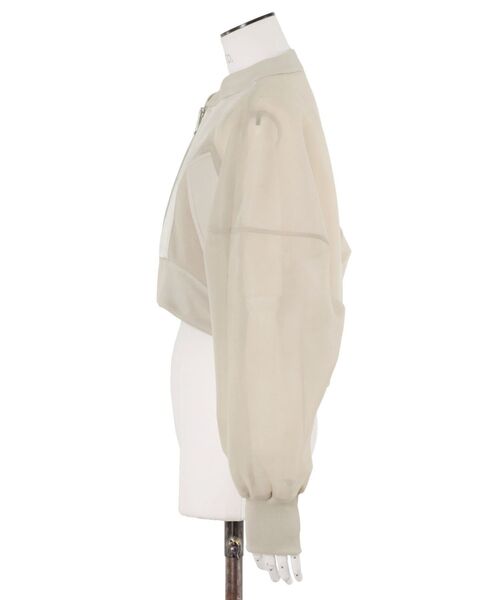 UN3D.(アンスリード)の「SHEER MA-1 BOURZON / シアーMA-1ブルゾン(MA-1・レディース・ベージュ/ブラック・FREE)」の12枚目の写真