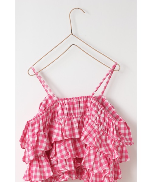 LOWRYS FARM(ローリーズファーム)の「INDIAISフリルキャミ 329871(キャミソール・キッズ・ピンク/ブラック・130cm/120cm/110cm/140cm/150cm)」の5枚目の写真