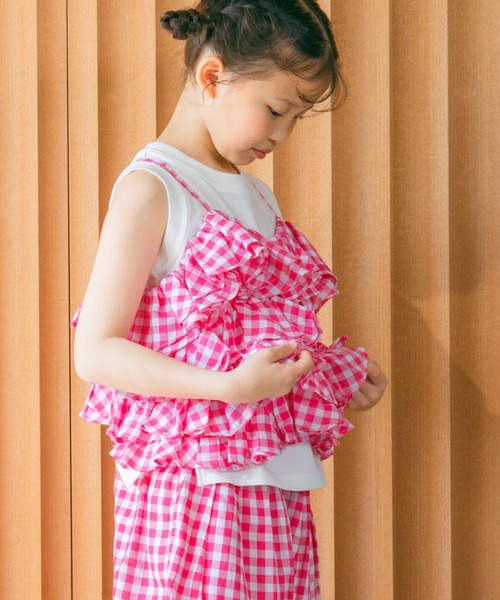 LOWRYS FARM(ローリーズファーム)の「INDIAISフリルキャミ 329871(キャミソール・キッズ・ピンク/ブラック・130cm/120cm/110cm/140cm/150cm)」の14枚目の写真