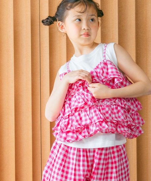 LOWRYS FARM(ローリーズファーム)の「INDIAISフリルキャミ 329871(キャミソール・キッズ・ピンク/ブラック・130cm/120cm/110cm/140cm/150cm)」の13枚目の写真