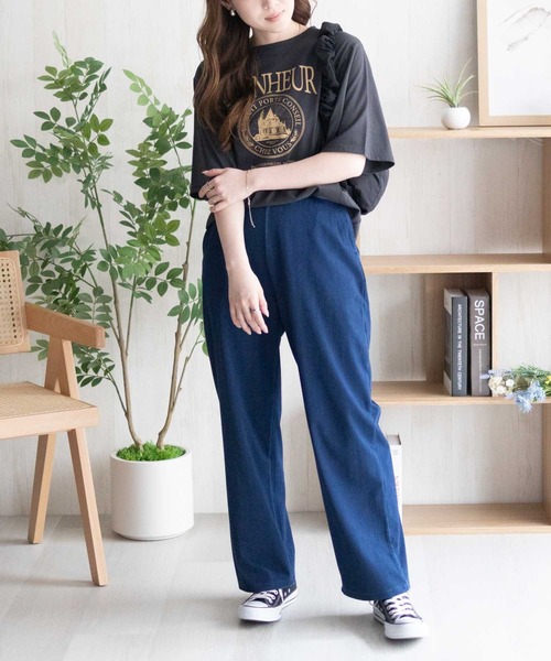 NAVY(ネイビー)の「nAvy SARARI フローズンセミワイドパンツ【冷感 ドライ UVカット ストレッチ】(その他パンツ・レディース・ベージュ/ネイビー系/ブラック/ブルー系/グリーン・S/M/L)」の18枚目の写真