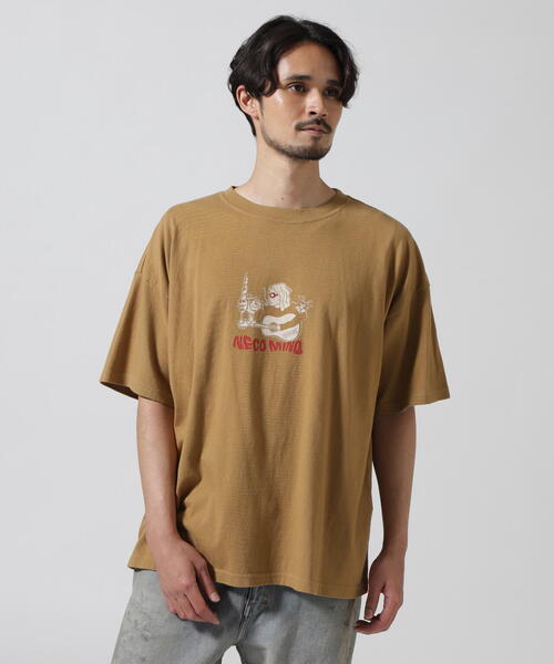 REMI RELIEF（レミレリーフ）の「REMI RELIEF(レミレリーフ) 別注20/-天竺BIGサイズTシャツ(NECO)（Tシャツ/カットソー・メンズ・ブラック/カーキ・L/XL/M）」の11枚目の写真