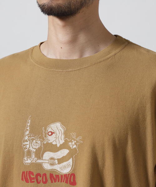 REMI RELIEF（レミレリーフ）の「REMI RELIEF(レミレリーフ) 別注20/-天竺BIGサイズTシャツ(NECO)（Tシャツ/カットソー・メンズ・ブラック/カーキ・L/XL/M）」の14枚目の写真