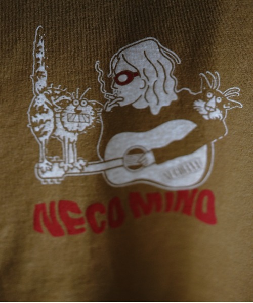 REMI RELIEF（レミレリーフ）の「REMI RELIEF(レミレリーフ) 別注20/-天竺BIGサイズTシャツ(NECO)（Tシャツ/カットソー・メンズ・ブラック/カーキ・L/XL/M）」の4枚目の写真