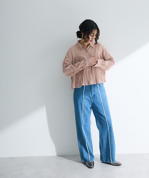 Sugar spoon(シュガースプーン)の「・SUGAR SPOON ワッシャーキリカエブラウス(シャツ/ブラウス・レディース・ブラック/オフホワイト/ピンク・FREE)」の17枚目の写真