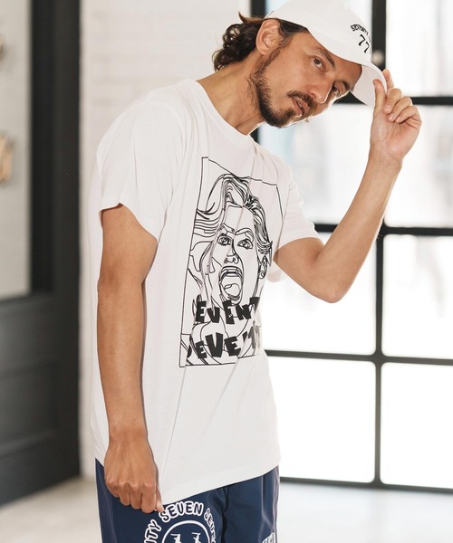 seventy seven(セブンティセブン)の「mt9666-middle onz S-S t-shirts (77LADY) Tシャツ(Tシャツ/カットソー・メンズ・ホワイト/カーキ/ブラック・S/M/L/XL)」の5枚目の写真