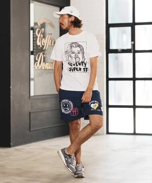 seventy seven(セブンティセブン)の「mt9666-middle onz S-S t-shirts (77LADY) Tシャツ(Tシャツ/カットソー・メンズ・ホワイト/カーキ/ブラック・S/M/L/XL)」の6枚目の写真
