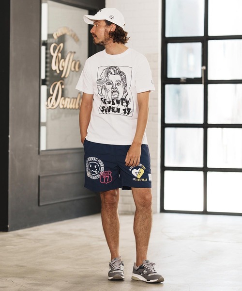 seventy seven(セブンティセブン)の「mt9666-middle onz S-S t-shirts (77LADY) Tシャツ(Tシャツ/カットソー・メンズ・ホワイト/カーキ/ブラック・S/M/L/XL)」の7枚目の写真