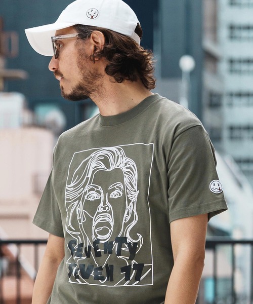 seventy seven(セブンティセブン)の「mt9666-middle onz S-S t-shirts (77LADY) Tシャツ(Tシャツ/カットソー・メンズ・ホワイト/カーキ/ブラック・S/M/L/XL)」の9枚目の写真