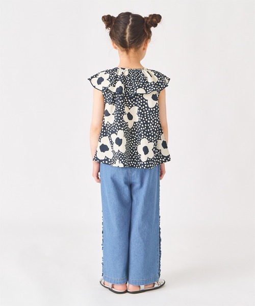 ever closet(エバークローゼット)の「フリルが主役 デニムパンツ(デニムパンツ・キッズ・ブラック/ブルー/サックスブルー・90cm/100cm/110cm/120cm/130cm/140cm/150cm)」の10枚目の写真