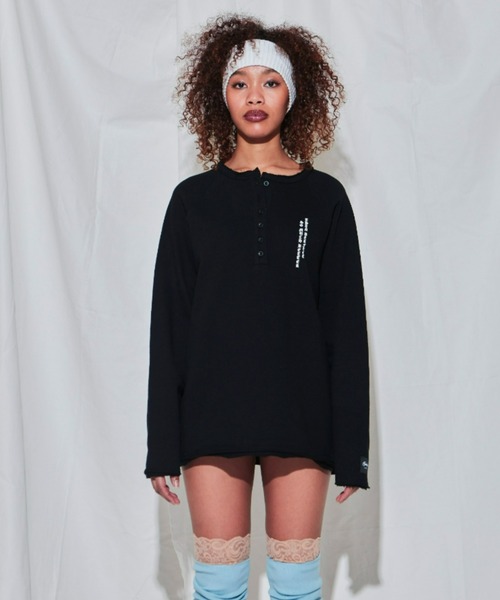 FIG&VIPER（フィグアンドバイパー）の「ヘンリーLOGOワッフルロンT（Tシャツ/カットソー・レディース・ホワイト/カーキ/ブラック・FREE）」の6枚目の写真