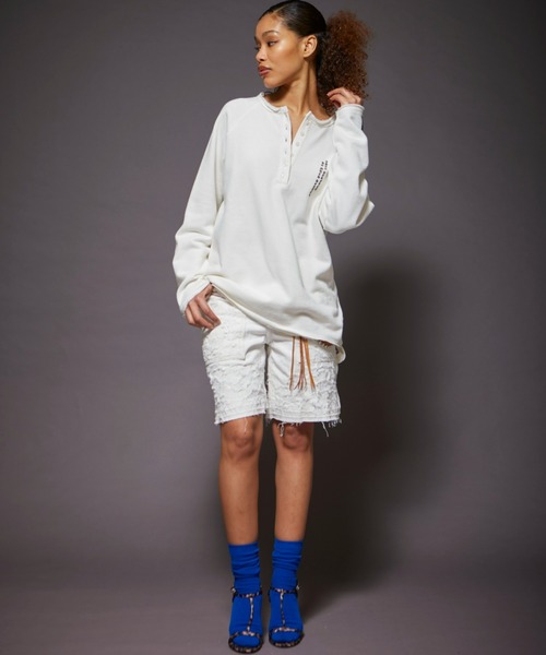 FIG&VIPER（フィグアンドバイパー）の「ヘンリーLOGOワッフルロンT（Tシャツ/カットソー・レディース・ホワイト/カーキ/ブラック・FREE）」の9枚目の写真