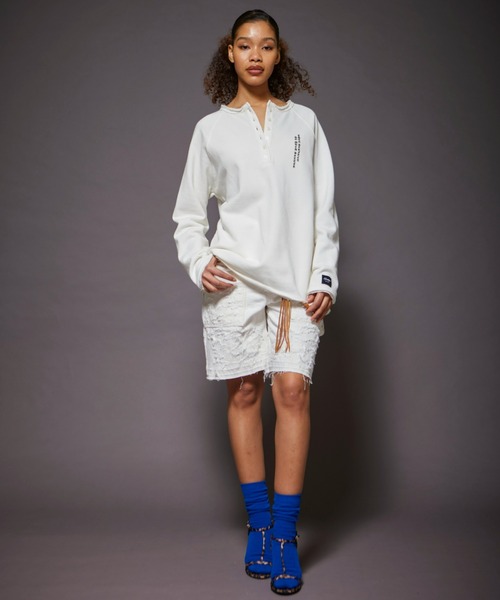 FIG&VIPER（フィグアンドバイパー）の「ヘンリーLOGOワッフルロンT（Tシャツ/カットソー・レディース・ホワイト/カーキ/ブラック・FREE）」の10枚目の写真