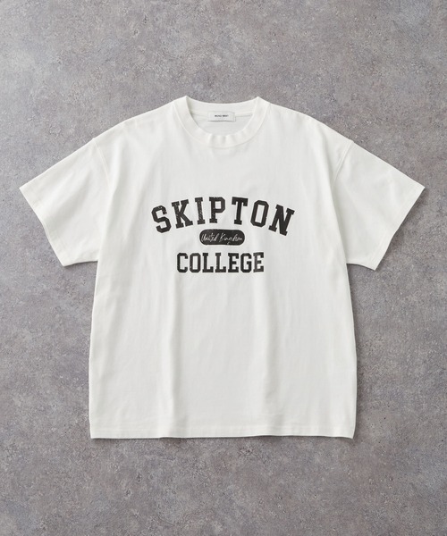 ヴィンテージ加工カレッジロゴプリントオーバーサイズ半袖Tシャツ MONO