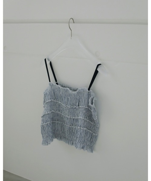 anuke（アンヌーク）の「Velourstrap Frill Camisole（キャミソール・レディース・ホワイト/マルチ/ブラック・FREE）」の5枚目の写真