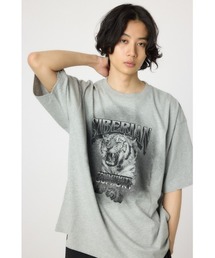 Y3957*ロデオクラウンズ コットン シャツ グレー ビッグロゴ Y3957*ロデオクラウンズ コットン シャツ グレー ビッグロゴ
