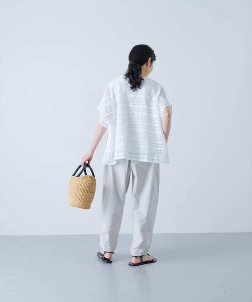 かぐれ（カグレ）の「コットンラッセルレースポンチョ（その他トップス・レディース・オフホワイト/ブラック・FREE）」の7枚目の写真