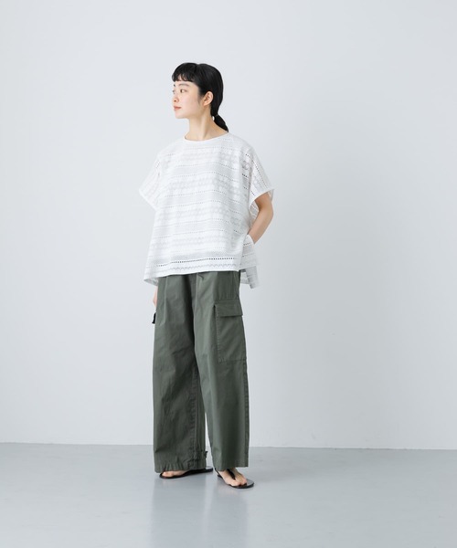 かぐれ（カグレ）の「コットンラッセルレースポンチョ（その他トップス・レディース・オフホワイト/ブラック・FREE）」の13枚目の写真