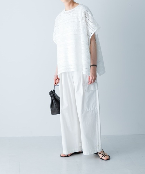かぐれ（カグレ）の「コットンラッセルレースポンチョ（その他トップス・レディース・オフホワイト/ブラック・FREE）」の19枚目の写真
