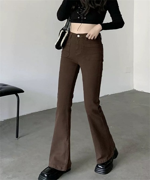 Dream garden(ドリームガーデン)の「ストレッチデニムフレアパンツ(デニムパンツ・レディース・ブラウン・S/M/2XL/XL/L)」の11枚目の写真