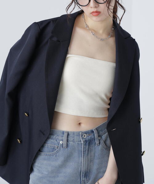 FREE'S MART（フリーズマート）の「金ボタンダブルブレストジャケット[裏地：半裏仕様]（テーラードジャケット・レディース・ネイビー・MEDIUM/SMALL）」の4枚目の写真